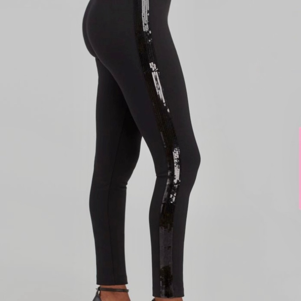 SPANK Black Sequin Tuxedo Pants